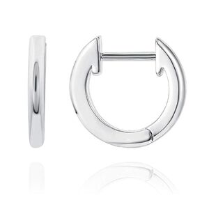 14K Gold Plated Cuff Huggie Stud Small Hoop Earrings White Gold